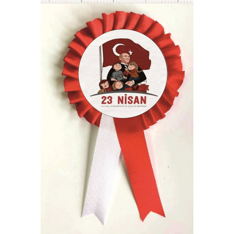 23 Nisan Ulusal Egemenlik ve Çocuk Bayramı Saten Kokart 23 Nisan Ulusal Egemenlik ve Çocuk Bayramı Saten Kokart